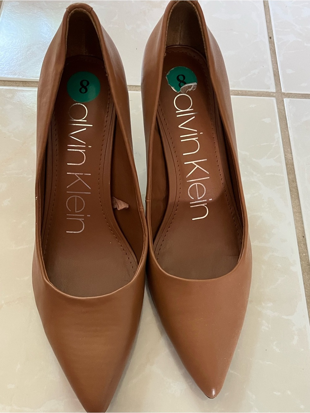 Calvin Klein Women's Pointed-Toe Pump in camel brown - Picture 3 of 5